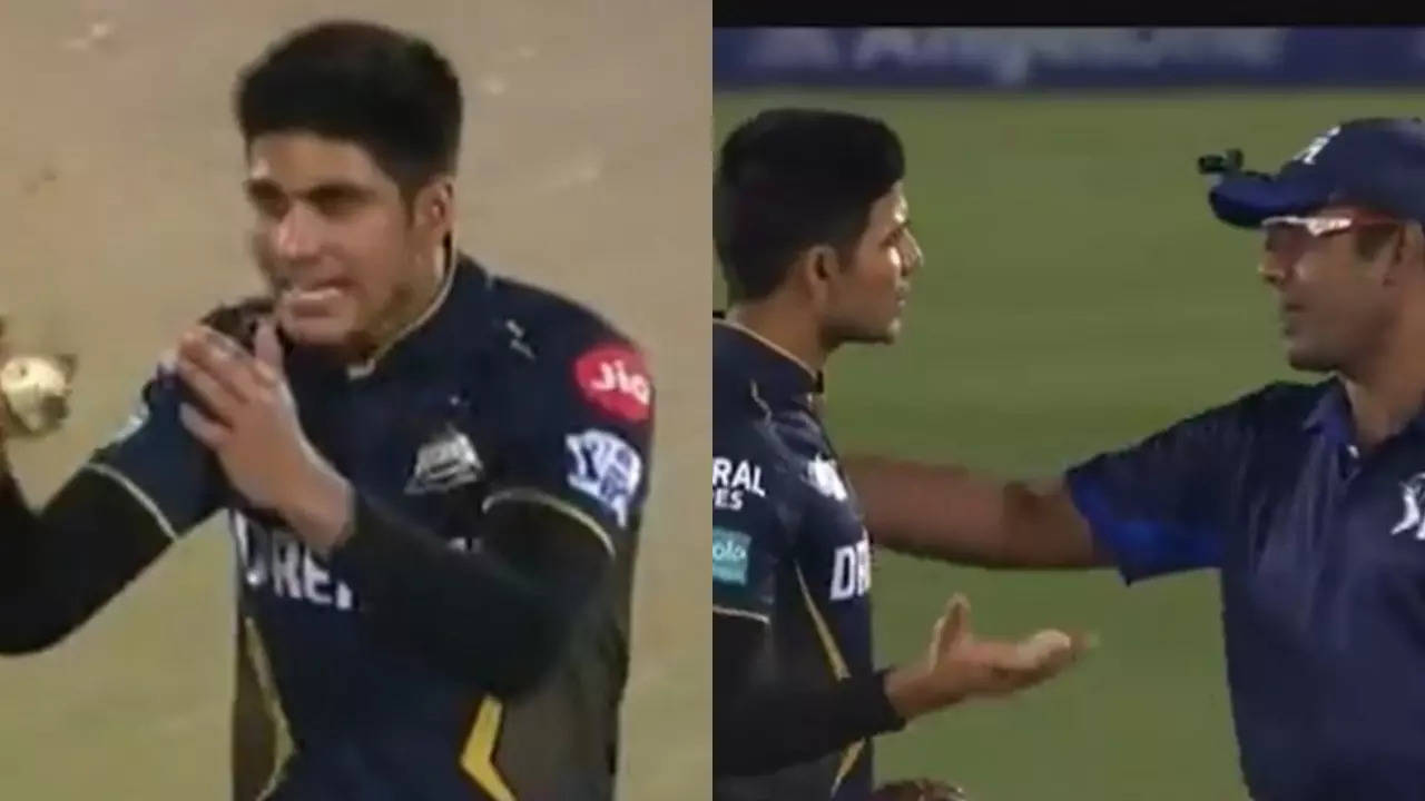 shubman gill loses cool, gets into heated alteraction with umpire over wide call flip flop - watch