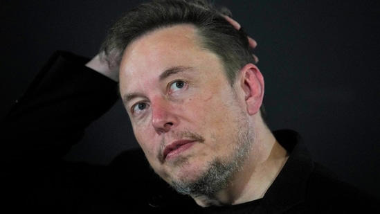 Elon Musk appears at an event in London.