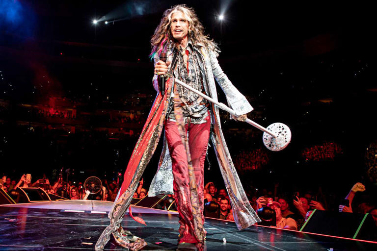 Aaron Perry Steven Tyler of Aerosmith on the Peace Out tour in 2023.