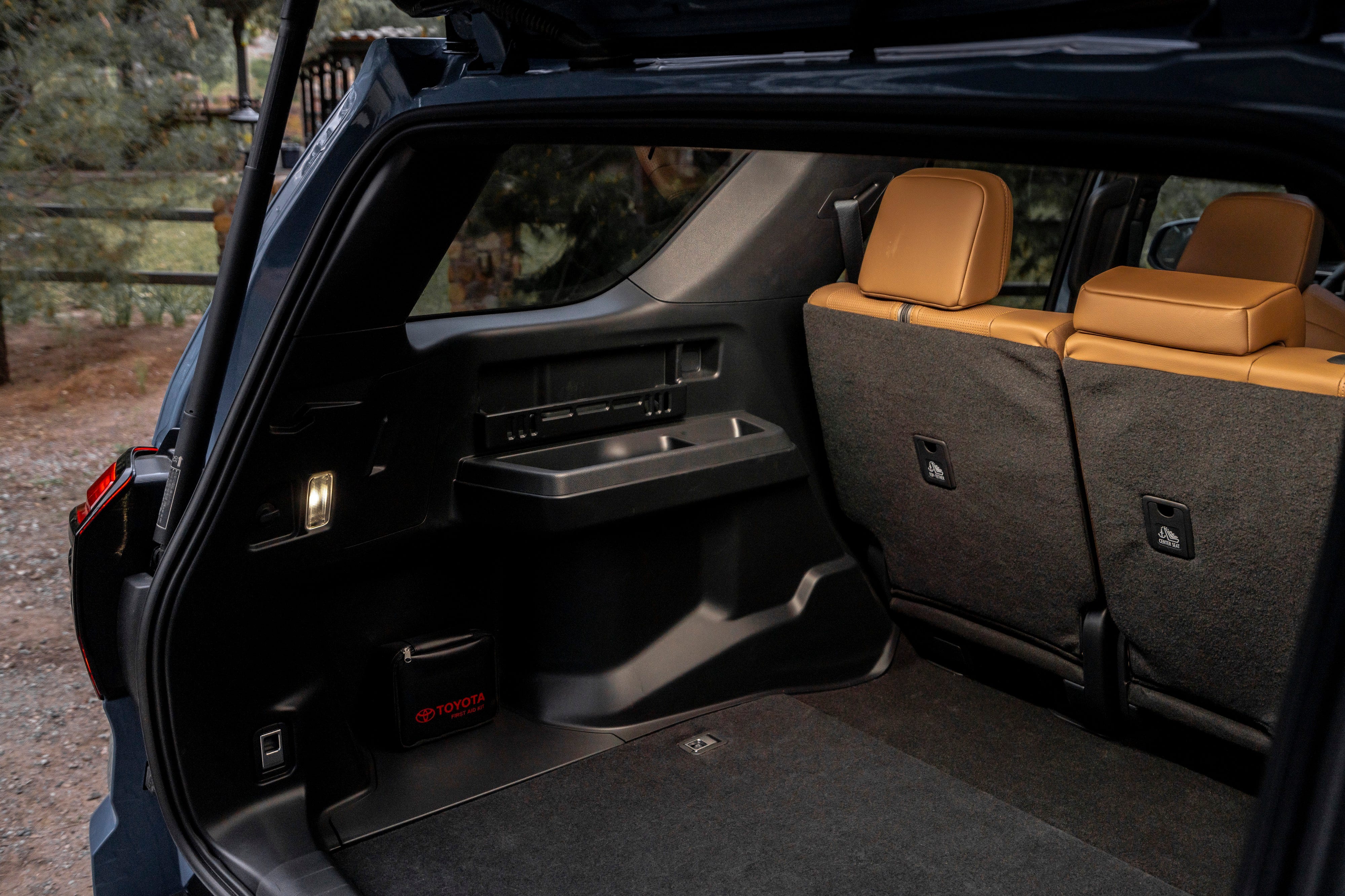 <p>The interior of the 4Runner allows for versatile cargo floor usage, thanks to the tumble seats in the second row.</p>
