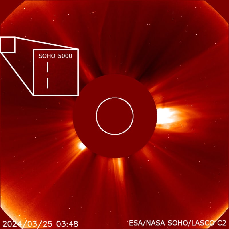 太陽観測機「soho」の観測で発見された彗星が5000個に到達！