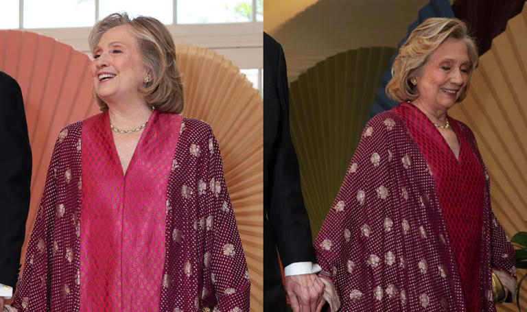 Hillary Clinton Wears Kimono-like Caftan for Japanese State Dinner at ...