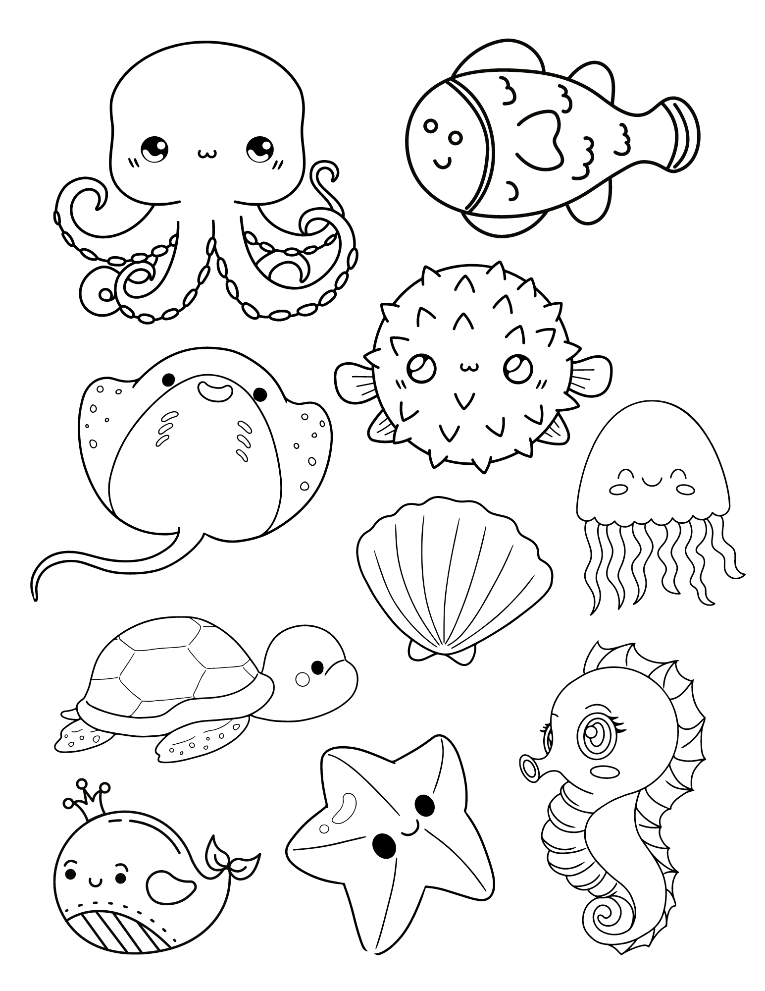 8 Cute Kawaii Animals Coloring - BB1lsRwj.img