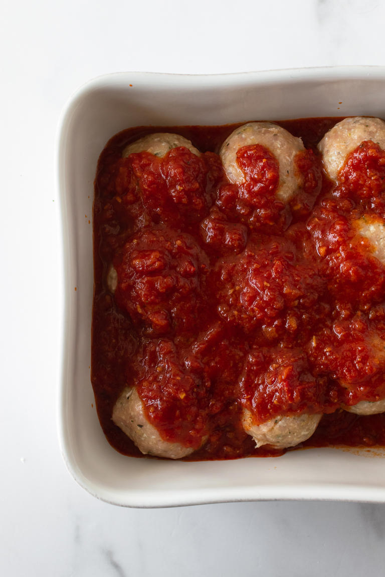 Baked Chicken Parmesan Meatballs