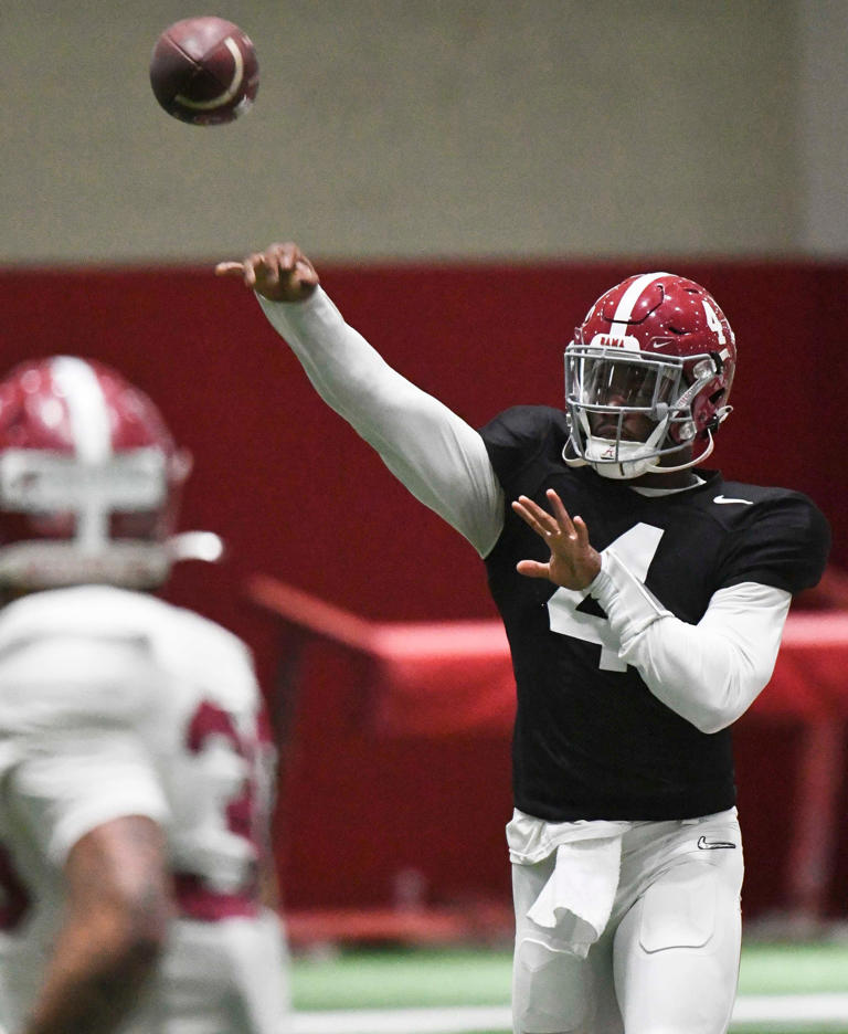 WATCH: Alabama football's Jalen Milroe throws out first pitch before ...