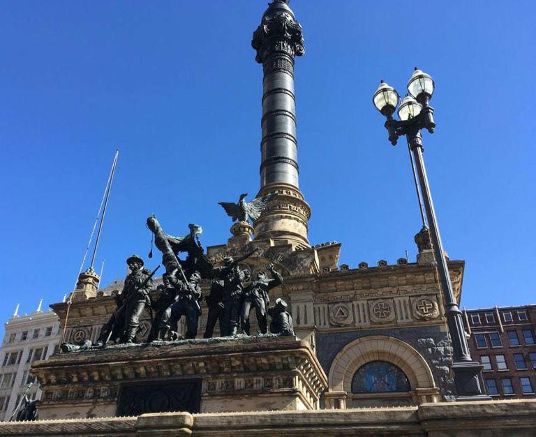 A view of the Soldiers' and Sailors' Monument in Cleveland's Public Square.