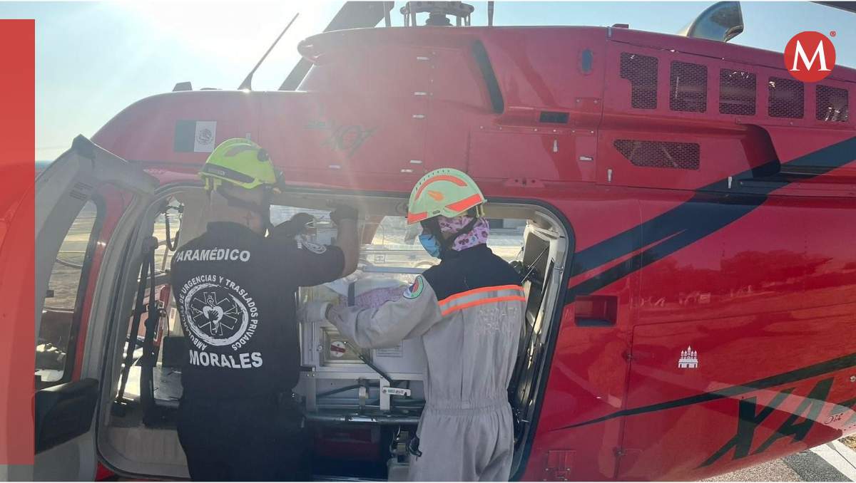 trasladan a recién nacida en helicóptero para recibir atención médica en nezahualcóyotl