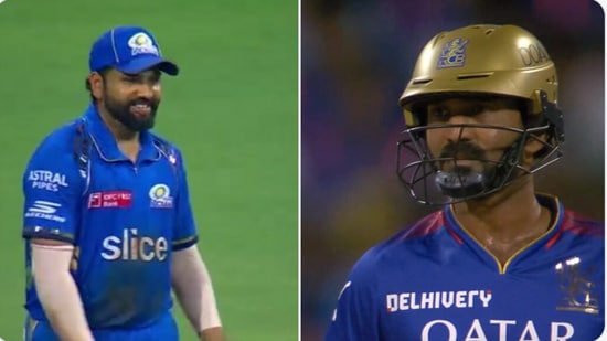 ‘t20 world cup mein select hona hai isko’: rohit sharma caught teasing dinesh karthik on stump mic during mi vs rcb