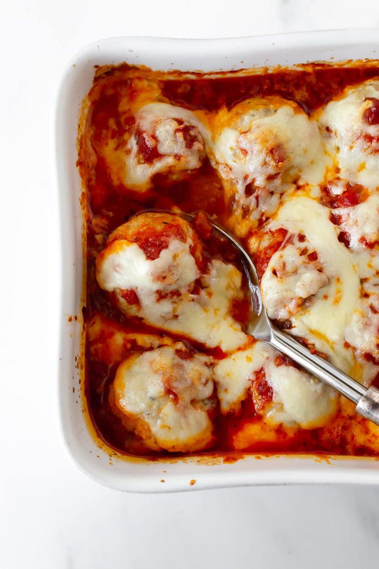 Baked Chicken Parmesan Meatballs