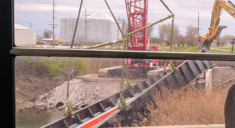 Railroad Bridge Replacement Slips Into Gibson City Creek