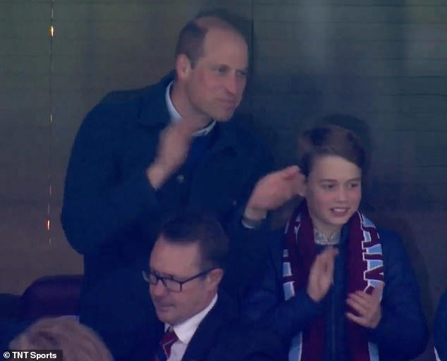Prince George beams as he watches Aston Villa with dad William: Royal ...
