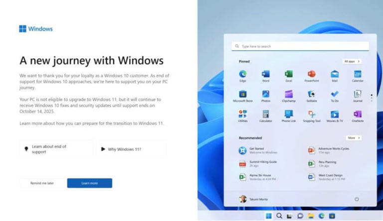 A Windows 11 ‘free’ upgrade pushes users to buy a new PC
