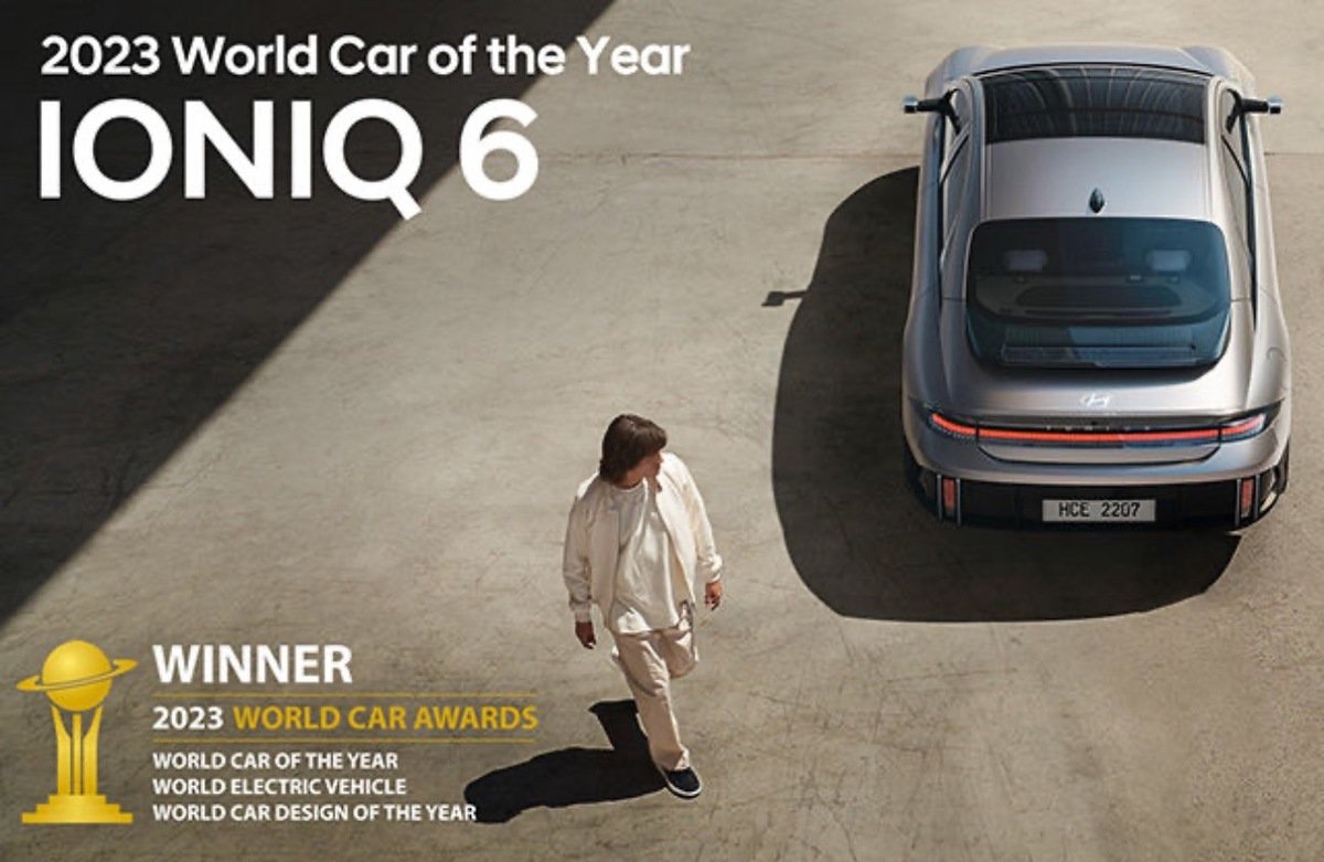 hyundai ioniq 6 รถยนต์ไฟฟ้า เจ้าของรางวัล 2023 world car of the year