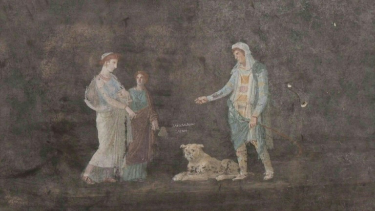 Descubrimiento en Pompeya de frescos inspirados en la guerra de Troya