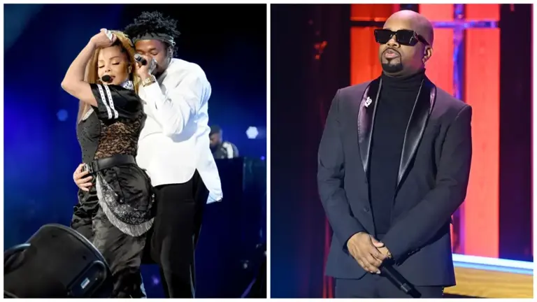Janet Jackson said ex-Q-Tip came over to celebrate his 54th birthday with her as fans bring up her more recent ex, Jermaine Dupri. (Photo by Kevin Mazur/Getty Images for Global Citizen; Paras Griffin/Getty Images for TV One and Urban One Honors).