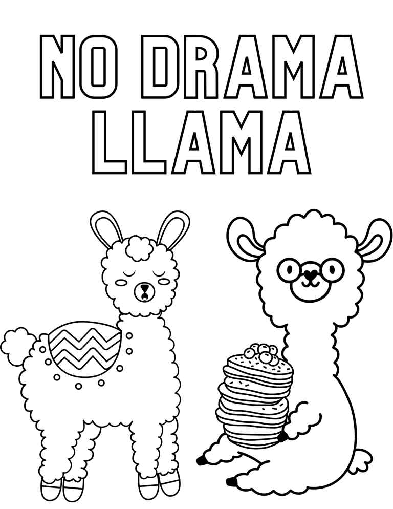 7 Cute Llama Coloring Pages
