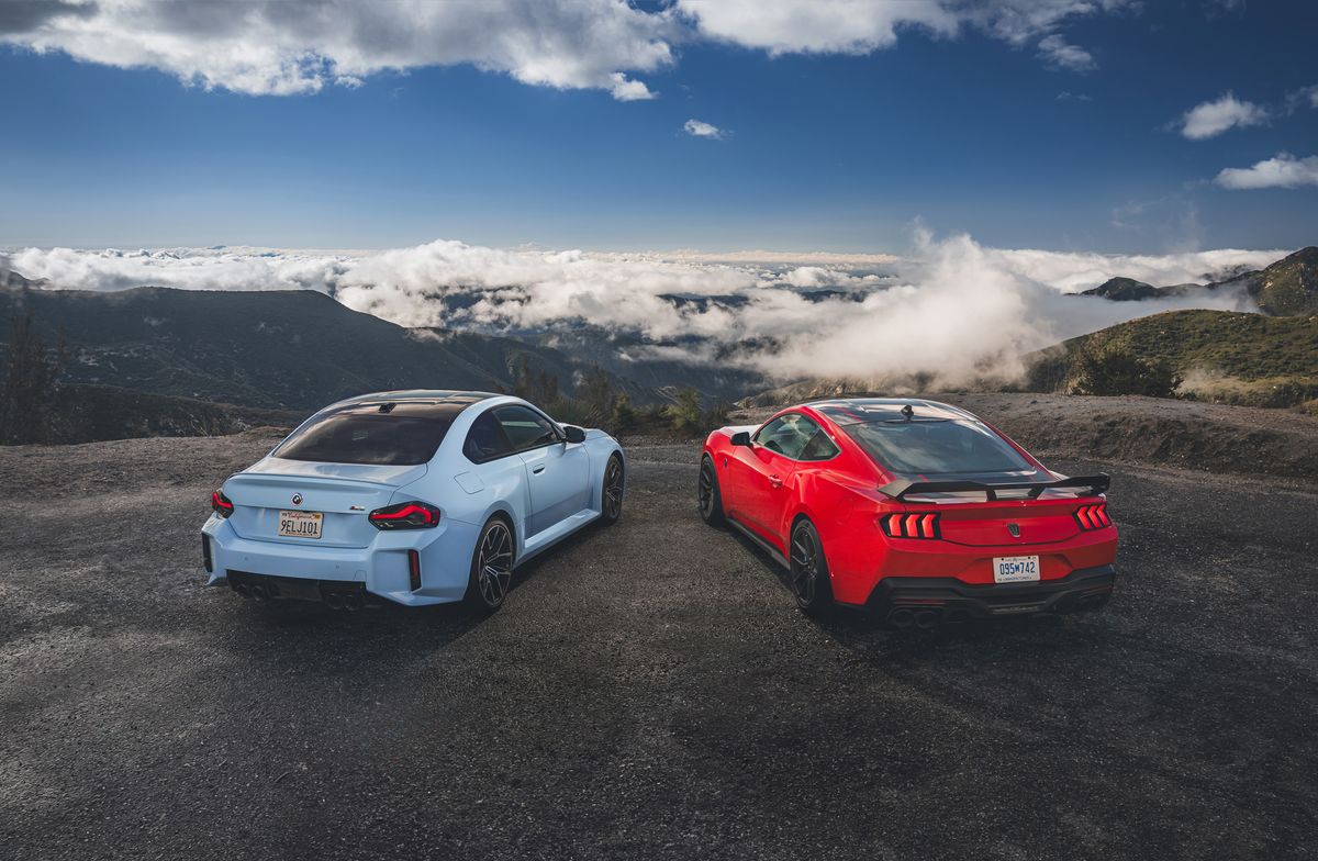 android, performance coupe showdown: 2023 bmw m2 vs. 2024 ford mustang dark horse