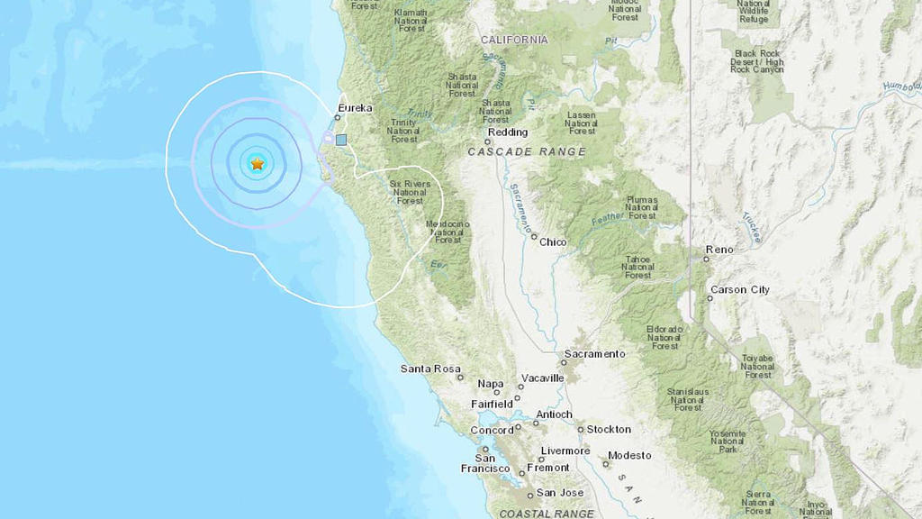 4.0 Offshore Earthquake Shakes California's Lost Coast In Humboldt County