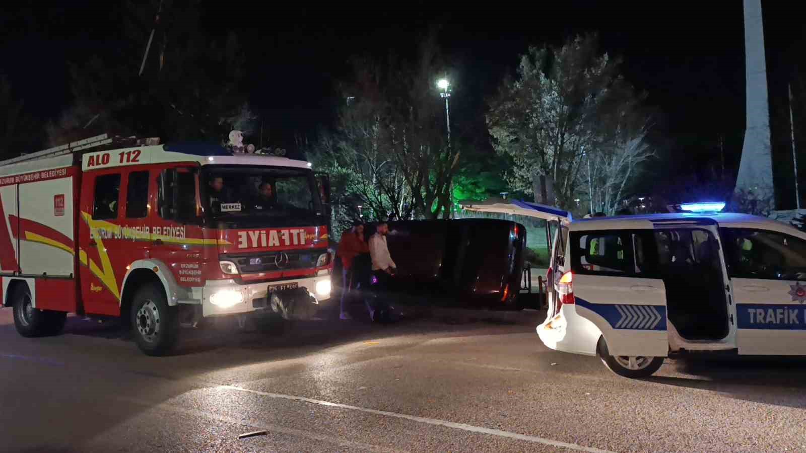 erzurum’da trafik kazası: 3 yaralı