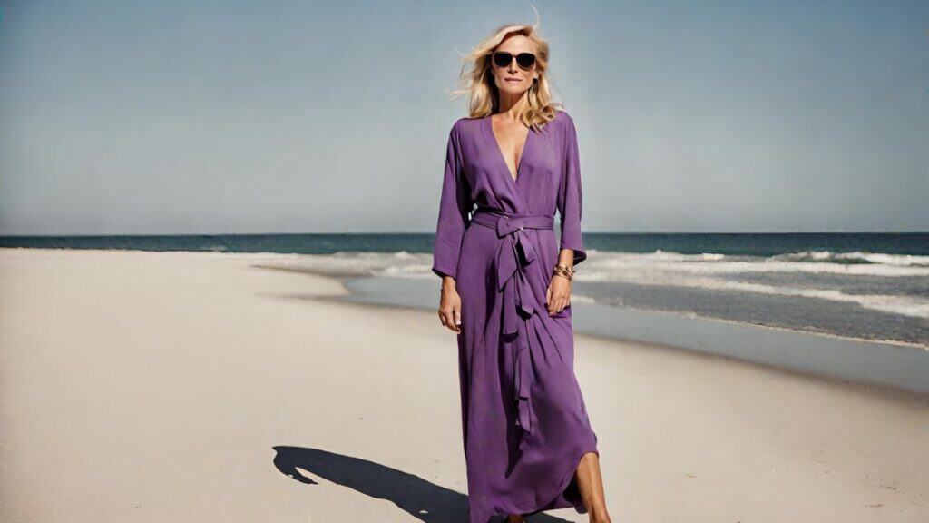 <p>A wrap dress made from soft, flowy fabric like chiffon can give you that loose, airy drape that definitely embraces the Boho aesthetic. The wrap style will also counteract the shapelessness of the fabric by cinching your waist and creating a fabric overlap forming a V neckline. </p>