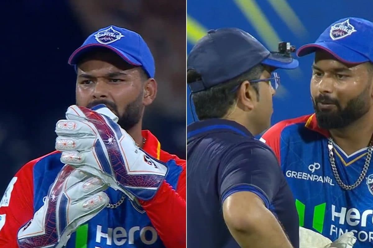 drs drama: rishabh pant signals for a review, argues with umpire after losing it