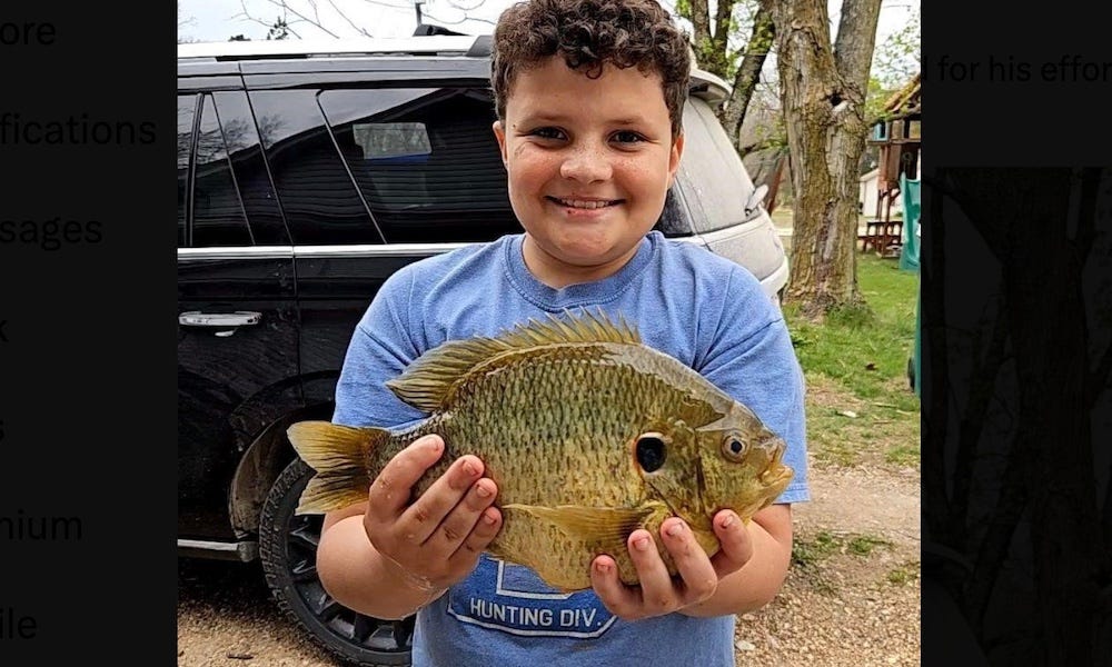 missouri boy lands giant sunfish, nearly ties 36-year-old record