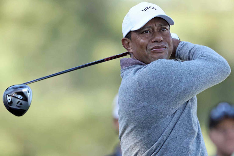 Warren Little/Getty Tiger Woods during the first round of the 2024 Masters Tournament