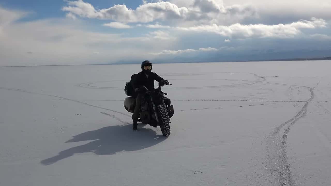 watch what happens when you take a honda gold wing ice fishing