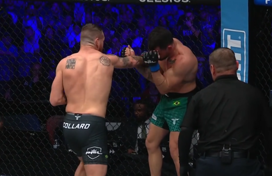 2024 pfl 2 results: clay collard lights up patricky freire until standing stoppage comes