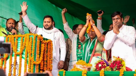 tejashwi yadav releases rjd's manifesto, promises airports in 5 bihar cities, ₹1 lakh per year to 'sisters'