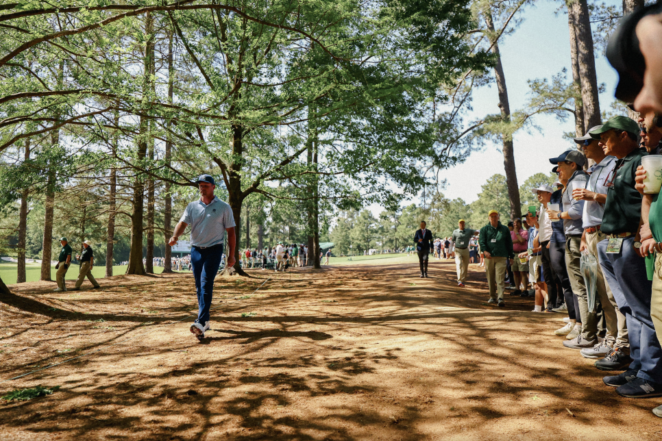 masters 2024: bryson dechambeau rips sign from ground as wild second round continues
