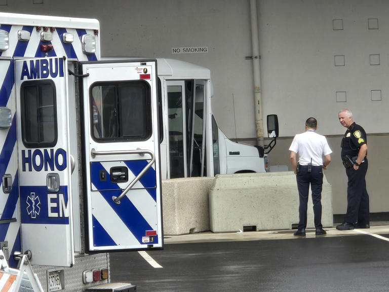 Authorities responded to Pier 2 on Friday after a bus hit several people.