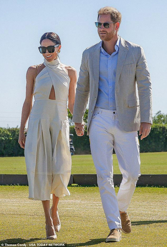 Meghan Markle wows in white as she and Prince Harry attend polo match