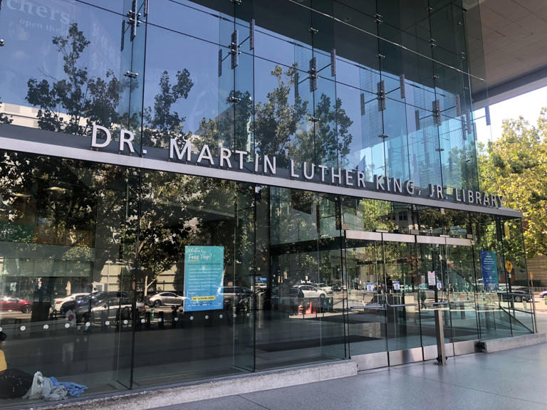 The Dr. Martin Luther King Jr. Library in downtown San Jose will celebrate its 20th anniversary on Wednesday, Sept, 20, 2023..