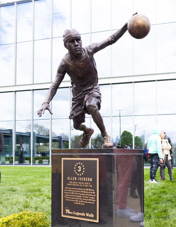 Allen Iverson Statue Unveiled At Sixers Practice Facility