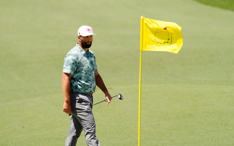 Jon Rahm surveys the No. 2 green during the second round of the 2024 Masters Tournament. (Photo: Rob Schumacher-USA TODAY Network)