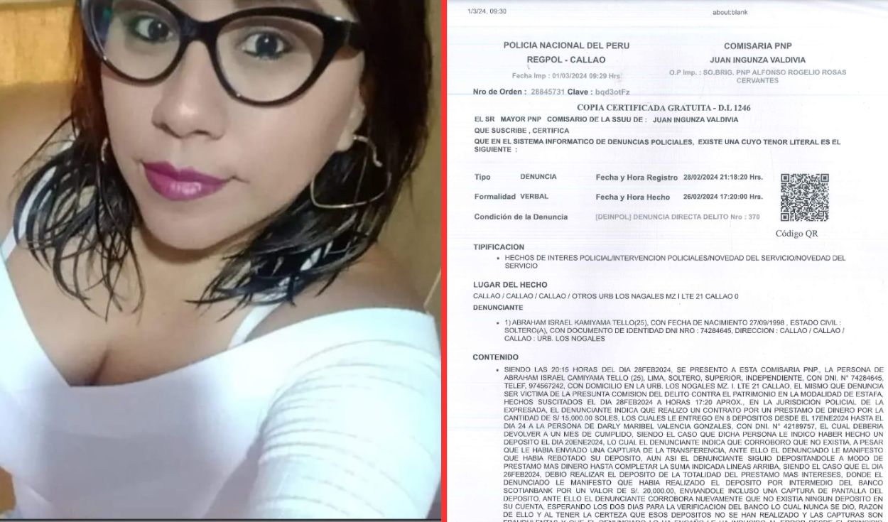 callao: joven denuncia que mujer lo estafó con s/19.000 con el cuento del negocio propio