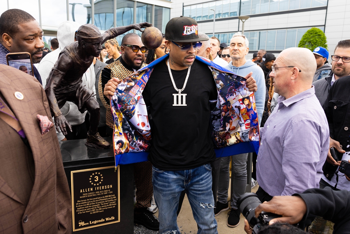 Allen Iverson Statue Unveiled At Sixers Practice Facility