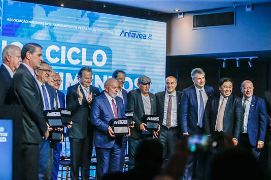 O presidente Luiz Inácio Lula da Silva participa da cerimônia de inauguração da nova sede da Associação Nacional dos Fabricantes de Veículos Automotivos (Anfavea), em São Paulo Foto: Paulo Pinto/Agência Brasil