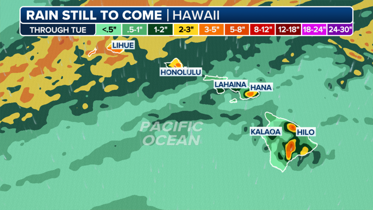 Hawaii's Kauai Island swamped by flash flooding after 12 inches of rain ...