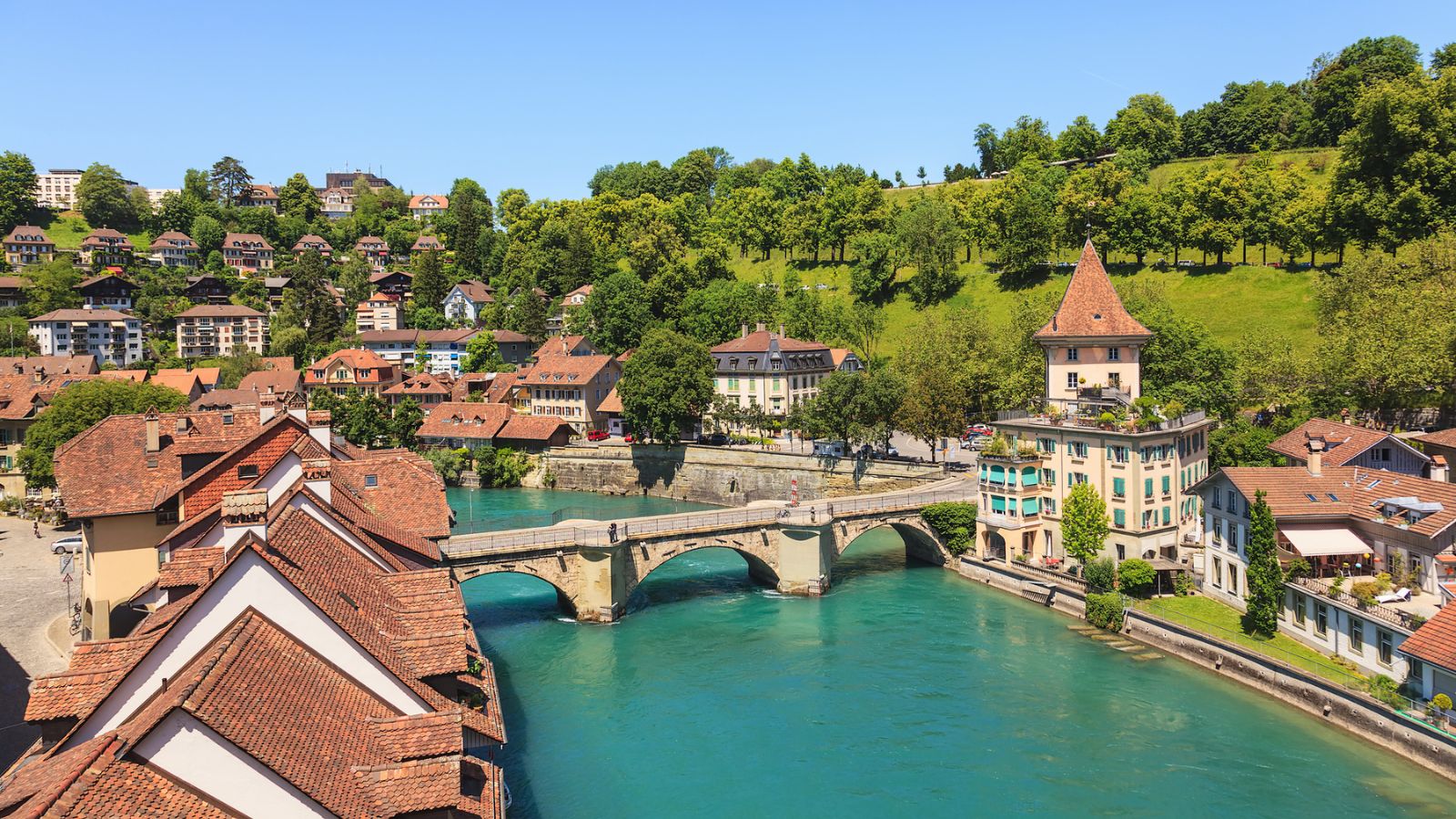 <p>The capital of Switzerland is one of the most beautiful cities in the world, let alone Europe. It’s also tiny! Around 134,000 people live in Bern, which pales in comparison to somewhere like London, which has a population of almost <em>nine million</em>.</p><p>The landscapes around the city are hard to beat. Bern itself, though, is the biggest draw. Its medieval Old Town, a UNESCO World Heritage Site, is situated on a long, narrow hill encircled by the Aare River.</p>