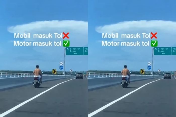 Video Bule Naik Motor Honda PCX 160 Tanpa Helm Masuk Jalur Mobil Tol ...