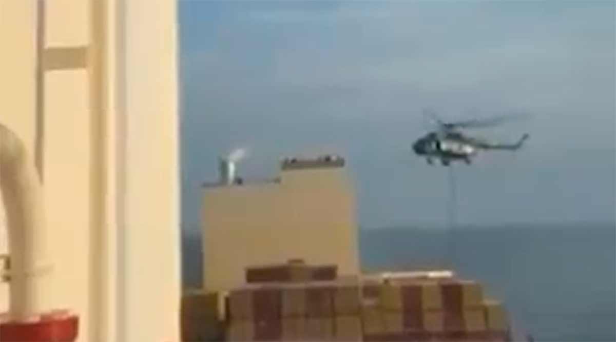 video: iran kaprer portugisisk flaget skib i hormuzstrædet