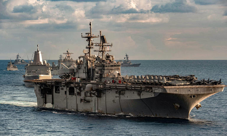 US sends in amphibious warship USS Bataan and support vessels with ...