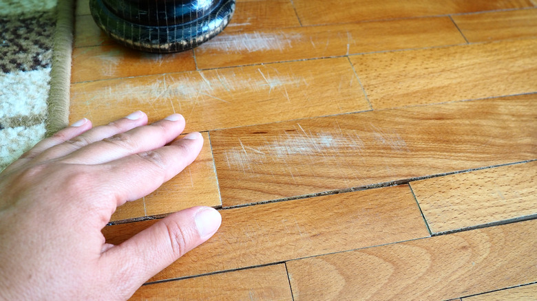 cover up unsightly floor scratches in a pinch with this all-natural item