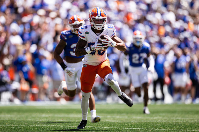 Florida football WR Eugene Wilson III makes a splash in 2024 Orange and ...