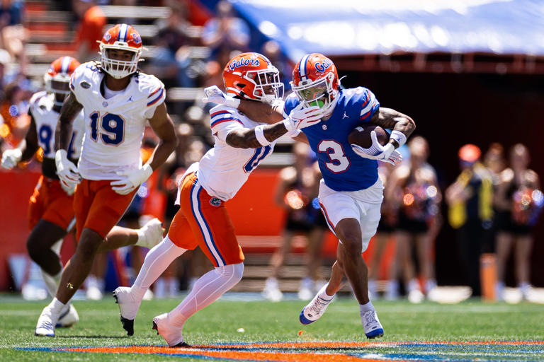 Florida football WR Eugene Wilson III makes a splash in 2024 Orange and ...