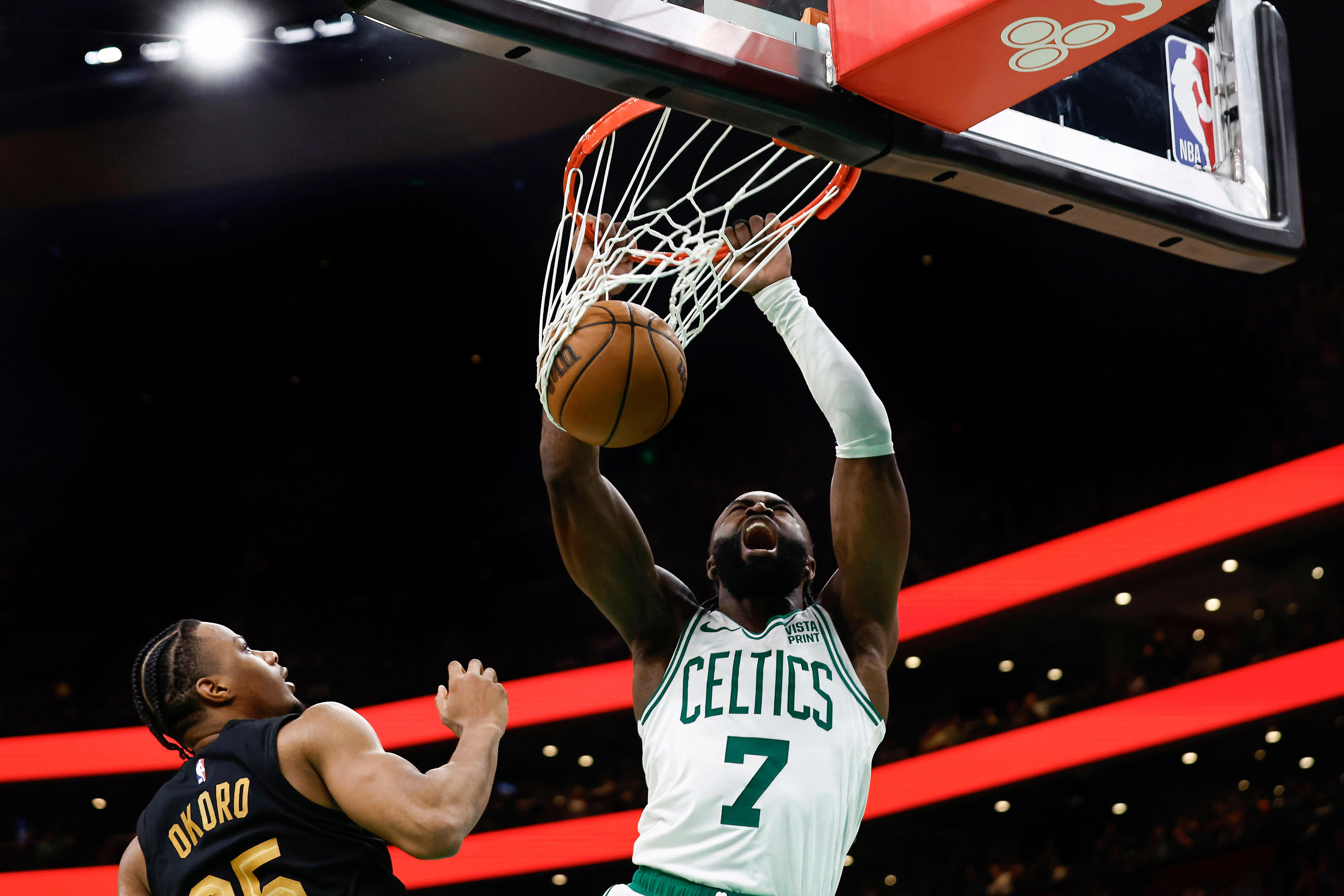 boston celtics cruise to game 1 nba playoff victory over cleveland cavaliers