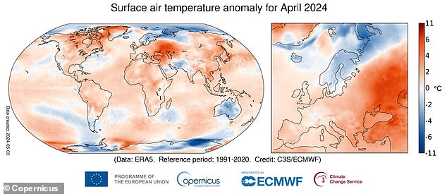 last month was officially the hottest april on record