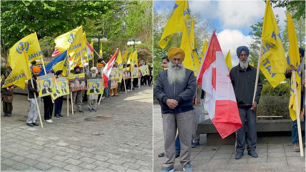 khalistani flags, protests outside canada court as nijjar murder suspects appear